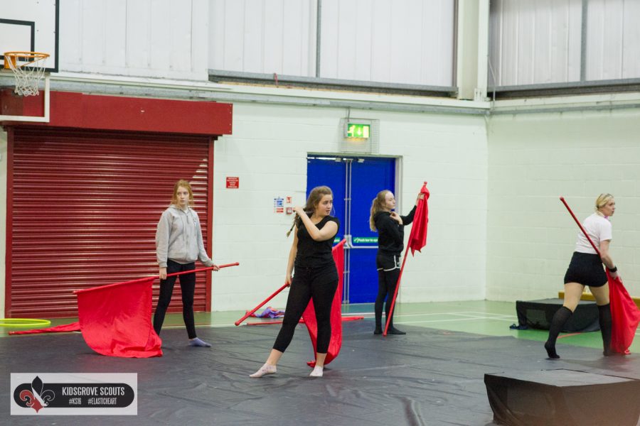 Good Friday rehearsal photos of Kidsgrove Scouts Winterguard