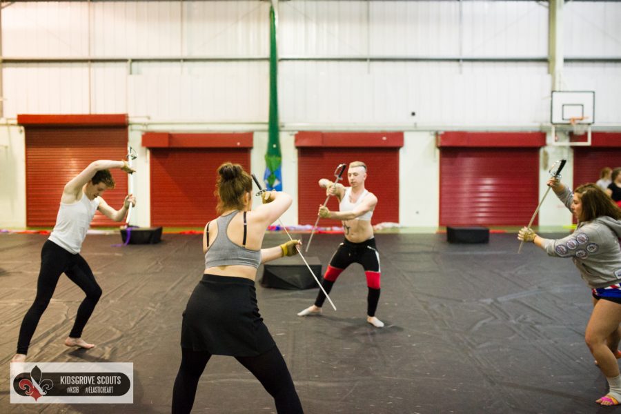 Good Friday rehearsal photos of Kidsgrove Scouts Winterguard