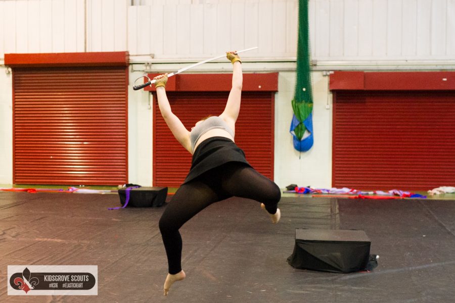 Good Friday rehearsal photos of Kidsgrove Scouts Winterguard